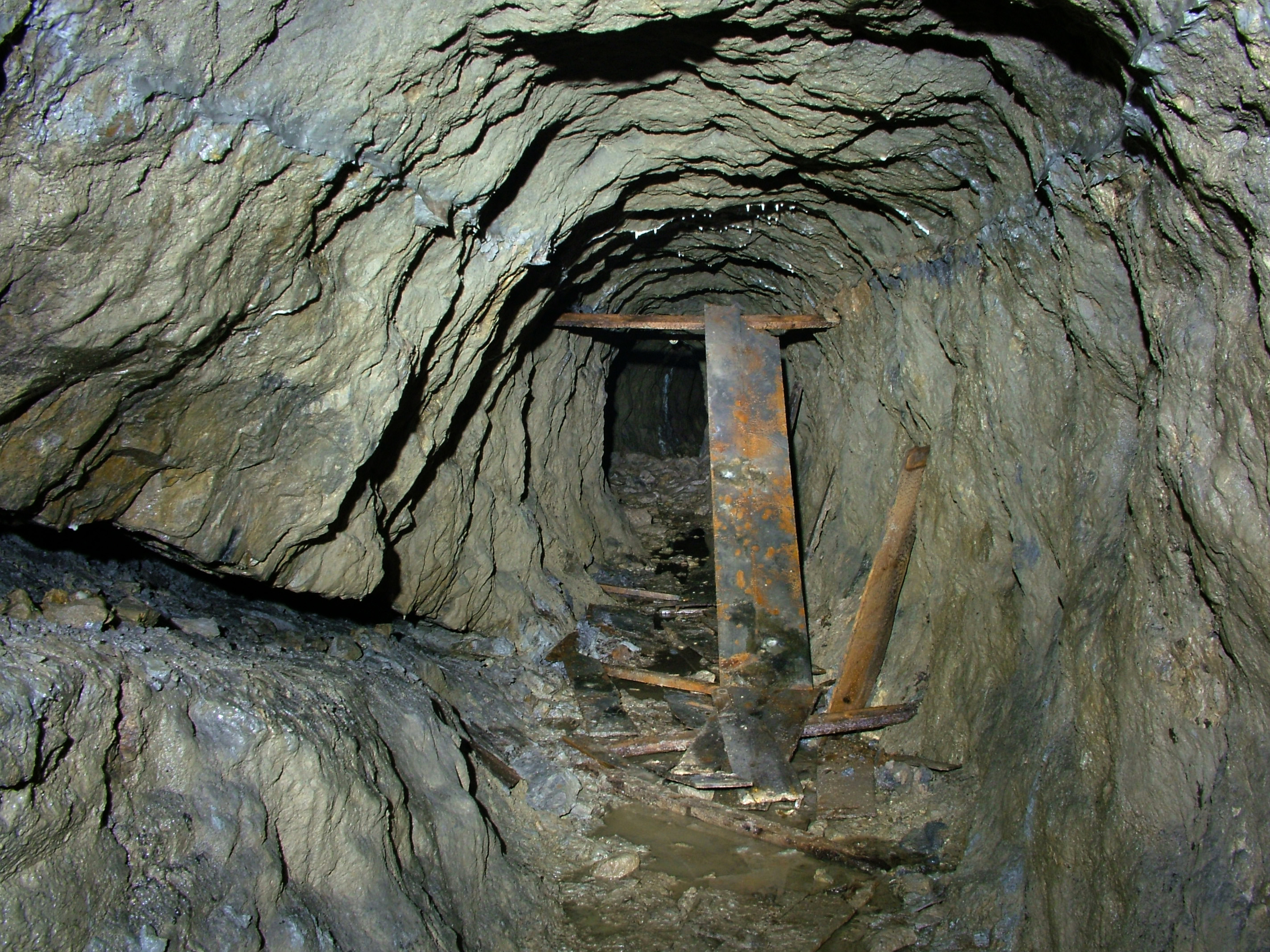 Remains of the ventilation system in the Penmorfa adit 2